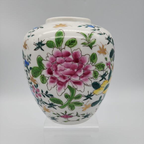 VTG Andrea by Sadek Made in Japan Vase Jardiniere Flower Gold Accents 5.5" Tall - Picture 2 of 12